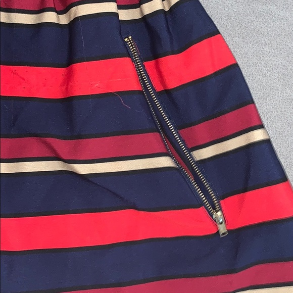 Red blue and tan stripped dress - Picture 3 of 10